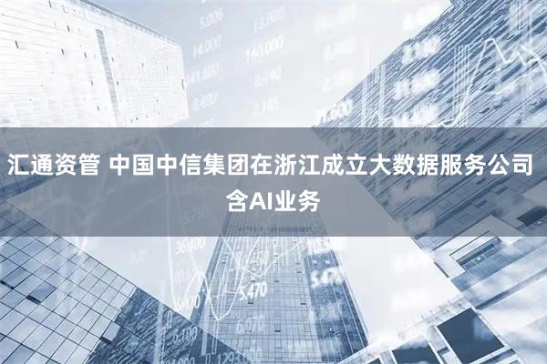 汇通资管 中国中信集团在浙江成立大数据服务公司 含AI业务